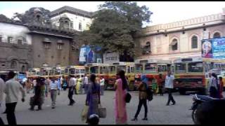 Bhawani Mandap full of KMT bus Kolhapur.