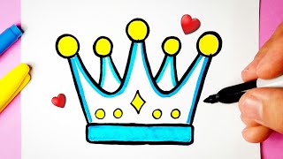 Como desenhar uma Coroa Real linda e fofa ❤ Desenhos Kawaii - Desenho para Desenhar