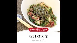 5分で完成★まぜるだけで簡単「たこねぎ大葉」【簡単レシピ・早い・美味しいズボラ飯】