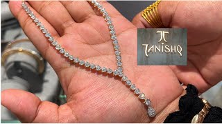 Tanishq latest most beautiful real diamond necklace set designs with price and weight