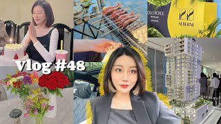 【Vlog #48】过生日🎂 拆礼物 | 参观DT大平层豪宅 | 在家BBQ | 上门按摩🤰