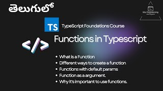 Functions in typescript | arrow function in typescript | typescript course in telugu