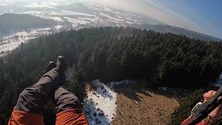 zimní paragliding na Rašovce