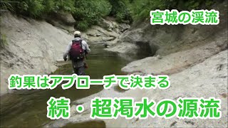 釣果はｱﾌﾟﾛｰﾁで決まる・続超渇水の源流  / ｲﾜﾅ30cm ~宮城の渓流~ / みちのく釣りの旅  ﾌﾗｲﾌｨｯｼﾝｸﾞ渓流釣り(4K) fly fishing