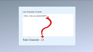 🔴 Live character count using HTML CSS and javascript | Programmer Shipon