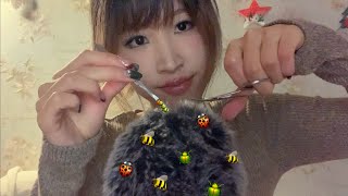 ASMR bug searching, plucking, cutting | scalp scratching, massage