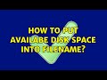 Ubuntu: How to put availabe disk space into filename?