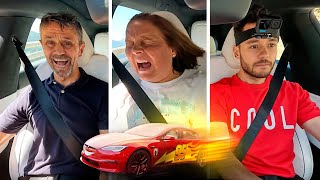 MIS PADRES REACCIONAN A MI TESLA Y SU ACELERACIÓN - TheGrefg