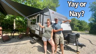 A One Year Review of Our 2021 Heartland Pioneer BH170 Travel Trailer