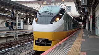 E657系K2編成フレッシュひたち塗装(イエロージョンキル)特急ときわ65号65M勝田行 上野駅8番線発車シーン  2024,2/4