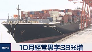 10月経常黒字38％増