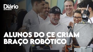 Alunos do Ceará apresentam braço robótico a Lula em visita a Fortaleza