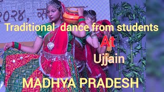 New Traditional dance performing by students at Vidya Bharti, Ujjain