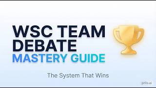 How to Win WSC Team Debate (Complete Guide 2026)