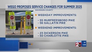 WeGo proposes service changes for summer 2025