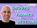 Figma groups vs. frames vs. sections: When to use each
