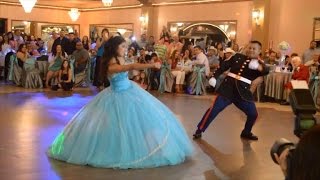 Military Dad and Daughter Do Amazing Dance During Quinceanera