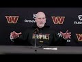 hc dan quinn speaks to the media after the last practice of the week washington commanders