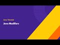 Java Modifiers - Java Tutorial