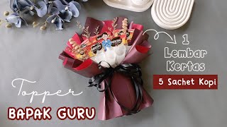 HARI GURU BUKET KOPI 5 SACHET TOPPER BAPAK GURU WRAPPING 1 LEMBAR KERTAS CELLOPHANE