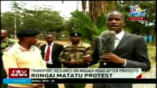 Transport resumes on Magadi road after protests by Multimedia University students