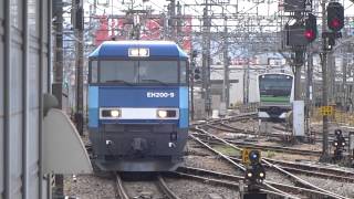 EH200(ブルーサンダー)貨物列車　八王子駅通過