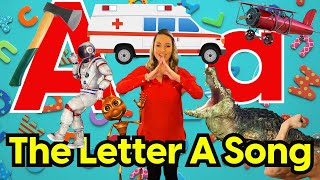 Letter A song for Kids | Alphabet song for children | Writing and reading uppercase and lowercase A