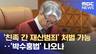 '친족 간 재산범죄' 처벌 가능‥'박수홍법' 나오나 (2024.06.28/뉴스투데이/MBC)