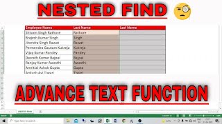 Nested Find | Advance Text Function In Excel | Nested Functions in MS Excel | SHIVAM EDUCATION WORLD