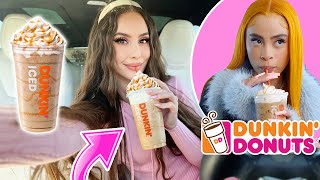 TRYING *NEW* DUNKIN ICE SPICE MUNCHKIN DRINK!