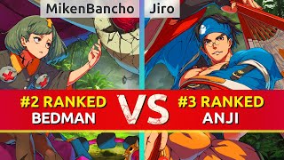 GGST ▰ MikenBancho (#2 Ranked Bedman) vs Jiro (#3 Ranked Anji). High Level Gameplay