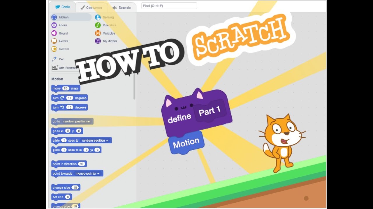 How To Scratch Basics P1 Motion Blocks Youtube