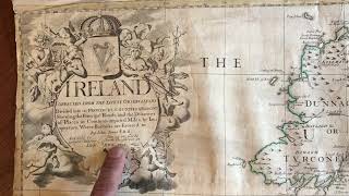 Ireland 1712 John Senex huge old wall map Law #55 rare decorative British Isles