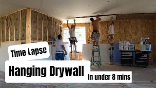 Drywall Installation: Time Lapse in Under 8 minutes: House Construction: Episode 11
