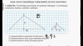 Kam lygus panašiųjų trikampių plotų santykis