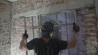 Last demolition works in the ground floor (removal of walls, concrete floor, plaster and ironwork).