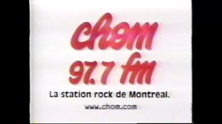 (1996) CHOM FM 97.7 ''Pub Télé'' MusiquePlus TV Ad Montreal Rock Radio Station