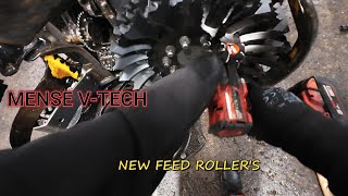 MENSE V-TECH new feed roller installation ponsse scorpion and test