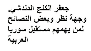 جعفر الكنج الدندشي   نصائح للمواطنين السوريين بعد كلمة رئيس الجمهورية، احمد الشرع حول خارطة الطريق