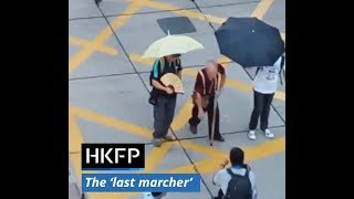 The 'final marcher' at Hong Kong's protest against activist jailings.