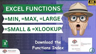 Combining the Excel functions of MIN, MAX, LARGE, SMALL & XLOOKUP