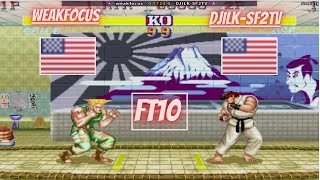 Street Fighter II'   Hyper Fighting - weakfocus (US) vs DJILK-SF2TV (US)