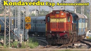 Guntakal WDG3A | Beautiful Curve + Melodious Announcement of Kondaveedu Exp| Indian Railways