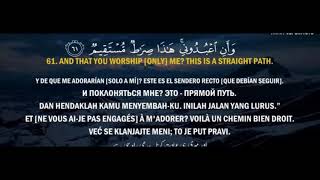 SURAH YASEEN 36 very beautiful recitation with English & 6 OTHER LANGUAGES Translation ***NEW***