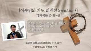 [예수님의 기도 리액션(reaction)] 마가복음 10:35~45(성령강림 후 제22주)