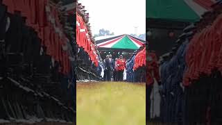 President Ruto inspecting guard of honour during the Mashujaa Day Celebrations in Kericho.