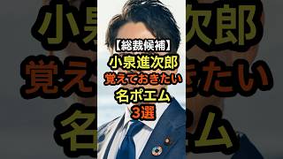 【自民党総裁候補】小泉進次郎　覚えておきたい名ポエム3選　#雑学 #総裁選 #自民党 #小泉進次郎 #ポエム #名言 #政治