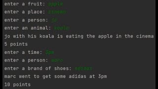 mad lib generator python part:3