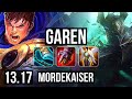 GAREN vs MORDE (MID) | 12/1/9, 2.8M mastery, Legendary | NA Master | 13.17