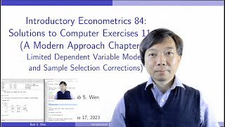 Solutions to Computer Exercises 11-17 (Chapter 17) A Modern Approach | Introductory Econometrics 84